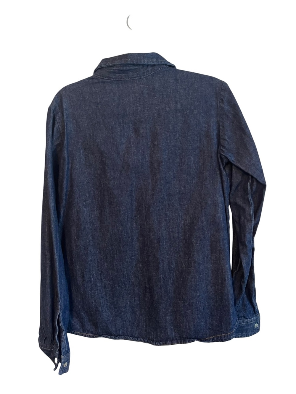Wrangler Girls Denim Western Shirt Size Large 10 Rhinestone Ruffle Snap Front - Picture 3 of 3